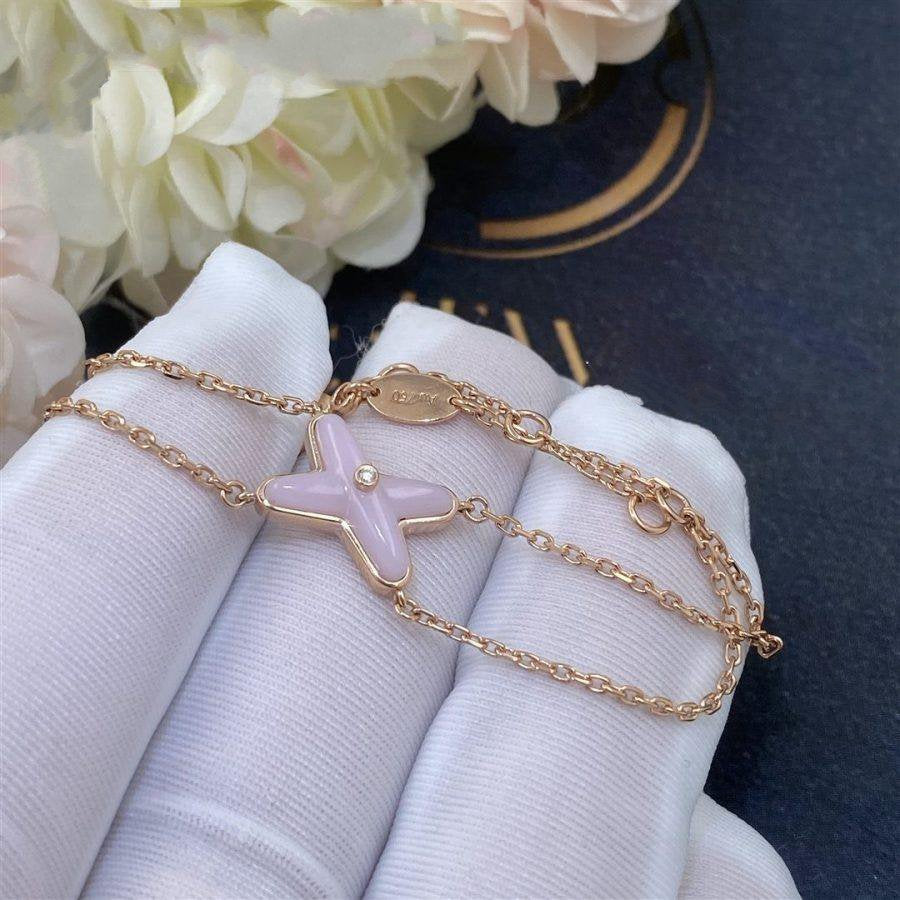 [AuraEcho Jewelry]JEUX BRACELET PINK MOP PINK GOLD 1 DIAMOND
