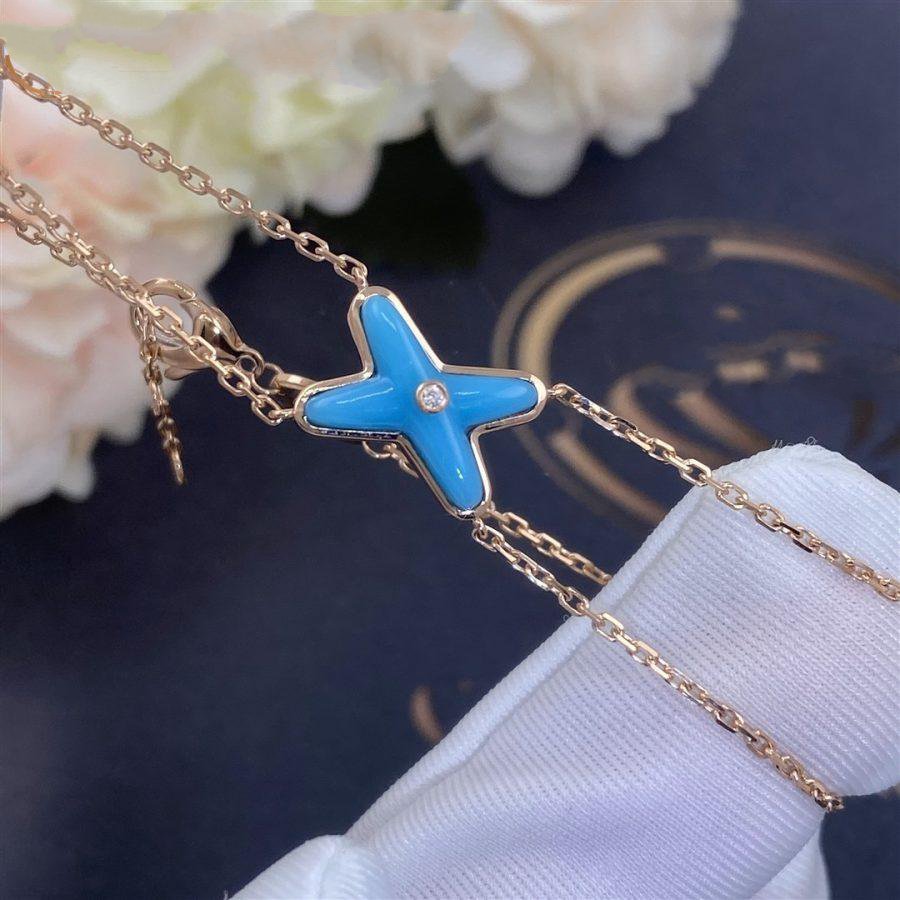 [AuraEcho Jewelry]JEUX BRACELET TURQUOISE PINK GOLD 1 DIAMOND