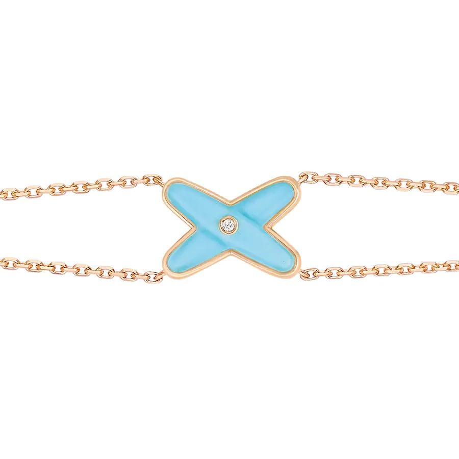 [AuraEcho Jewelry]JEUX BRACELET TURQUOISE PINK GOLD 1 DIAMOND