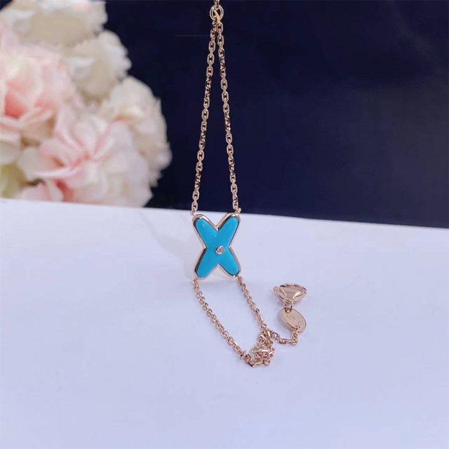 [AuraEcho Jewelry]JEUX BRACELET TURQUOISE PINK GOLD 1 DIAMOND
