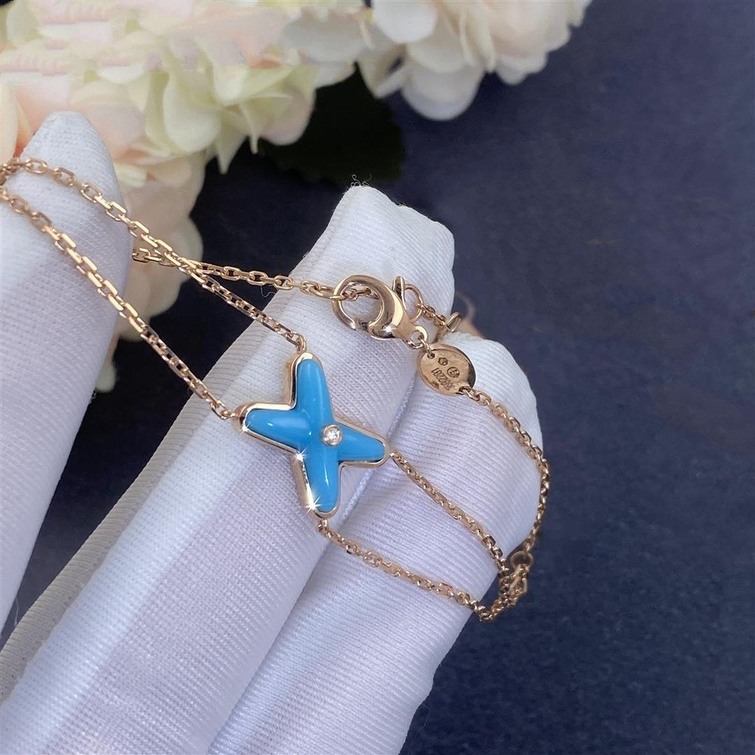 [AuraEcho Jewelry]JEUX BRACELET TURQUOISE PINK GOLD 1 DIAMOND