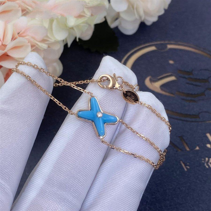 [AuraEcho Jewelry]JEUX BRACELET TURQUOISE PINK GOLD 1 DIAMOND