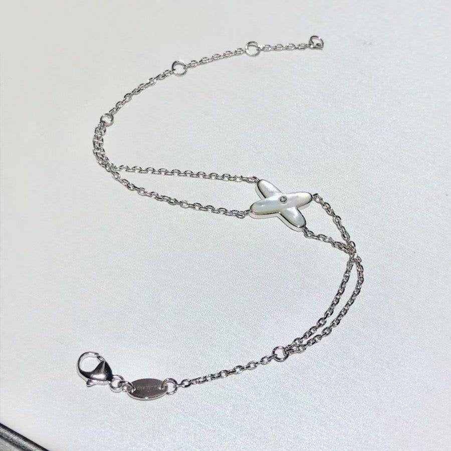 [AuraEcho Jewelry]JEUX BRACELET WHITE MOP SILVER 1 DIAMOND