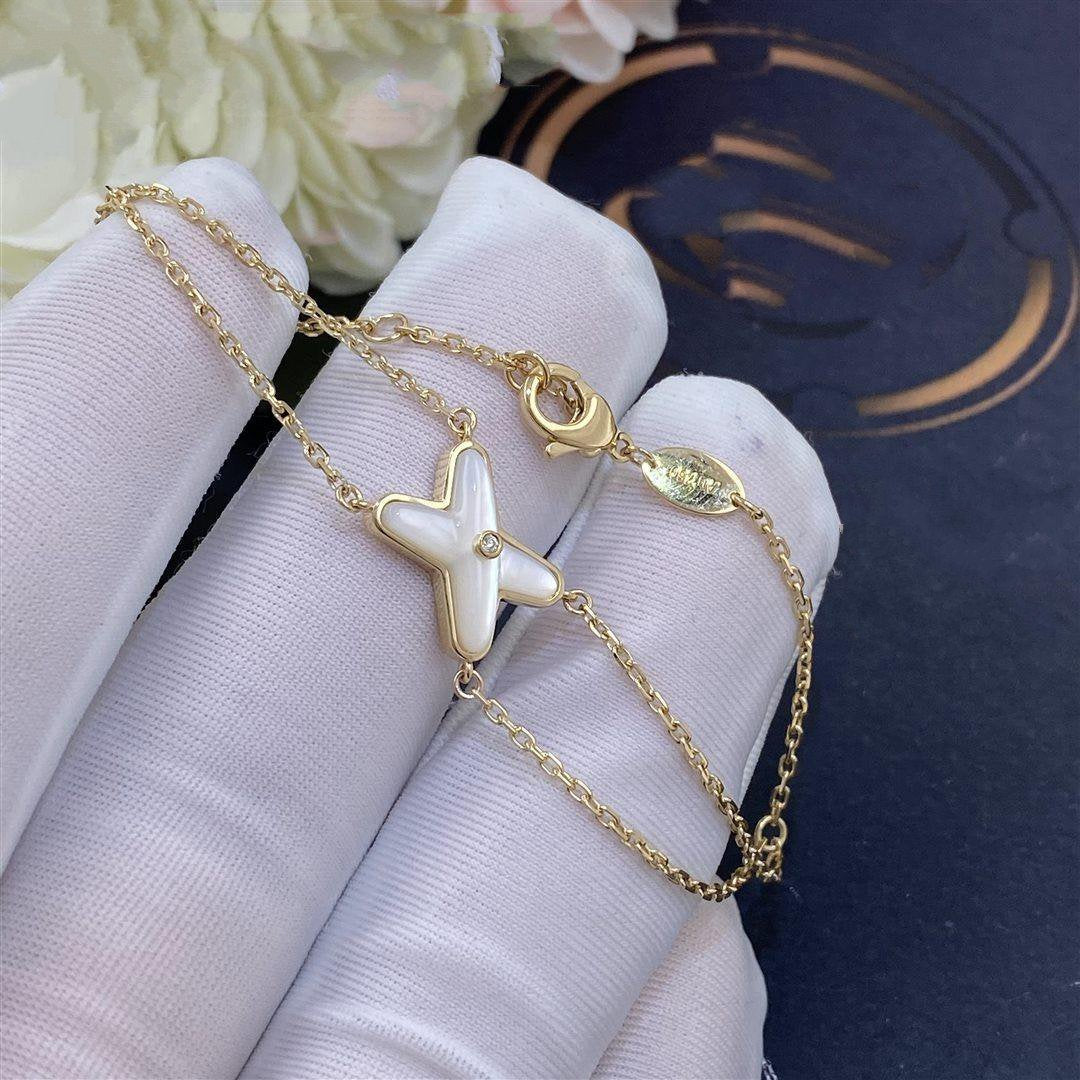 [AuraEcho Jewelry]JEUX BRACELET WHITE MOP GOLD 1 DIAMOND