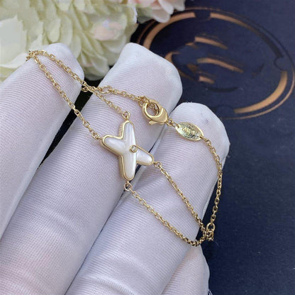 [AuraEcho Jewelry]JEUX BRACELET WHITE MOP GOLD 1 DIAMOND