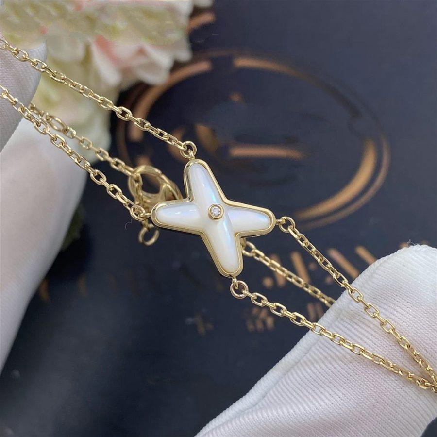[AuraEcho Jewelry]JEUX BRACELET WHITE MOP GOLD 1 DIAMOND