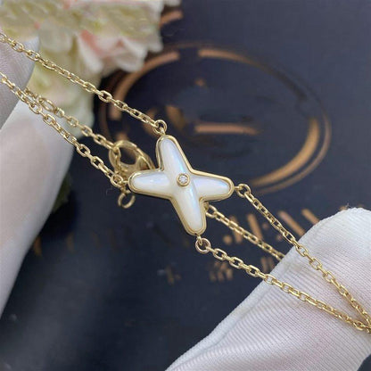 [AuraEcho Jewelry]JEUX BRACELET WHITE MOP GOLD 1 DIAMOND