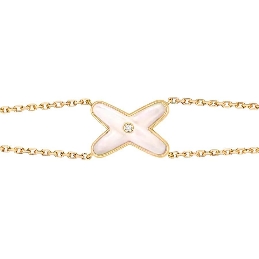 [AuraEcho Jewelry]JEUX BRACELET WHITE MOP GOLD 1 DIAMOND