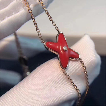 [AuraEcho Jewelry]JEUX BRACELET CARNELIAN PINK GOLD 1 DIAMOND