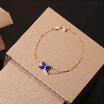 [AuraEcho Jewelry]Hollow Design Four-Leaf Clover Flower Shape Ring