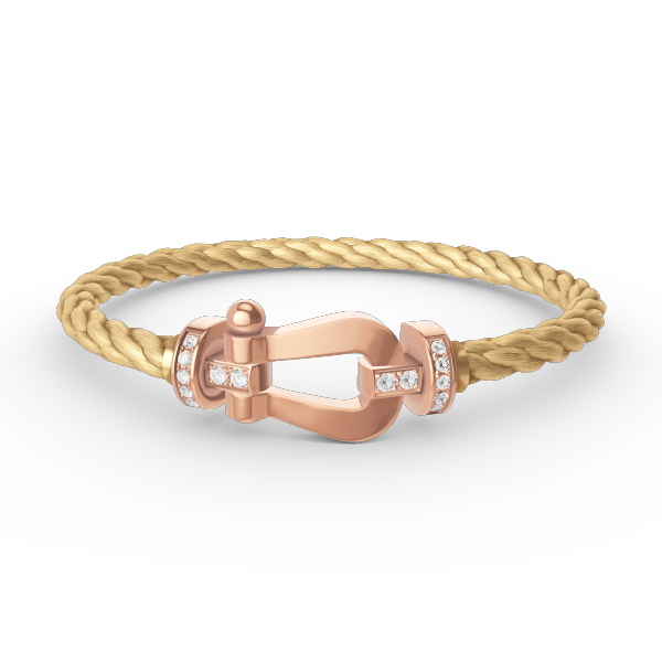 [AuraEcho Jewelry]FORCE LARGE HORSESHOE HALF DIAMOND BRACELET ROSE GOLD
