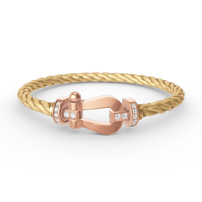 [AuraEcho Jewelry]FORCE LARGE HORSESHOE HALF DIAMOND BRACELET ROSE GOLD