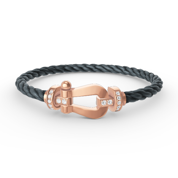 [AuraEcho Jewelry]FORCE LARGE HORSESHOE HALF DIAMOND BRACELET ROSE GOLD