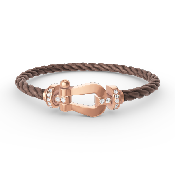 [AuraEcho Jewelry]FORCE LARGE HORSESHOE HALF DIAMOND BRACELET ROSE GOLD