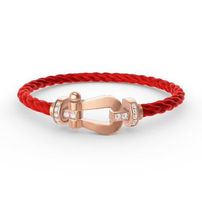 [AuraEcho Jewelry]FORCE LARGE HORSESHOE HALF DIAMOND BRACELET ROSE GOLD