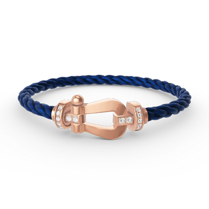 [AuraEcho Jewelry]FORCE LARGE HORSESHOE HALF DIAMOND BRACELET ROSE GOLD