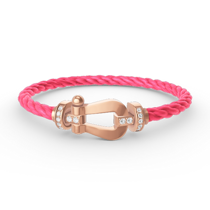 [AuraEcho Jewelry]FORCE LARGE HORSESHOE HALF DIAMOND BRACELET ROSE GOLD