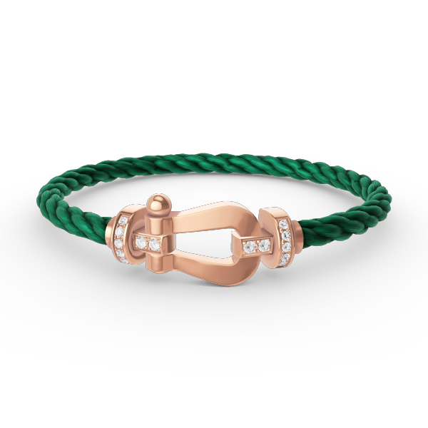 [AuraEcho Jewelry]FORCE LARGE HORSESHOE HALF DIAMOND BRACELET ROSE GOLD