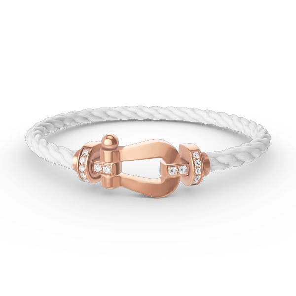 [AuraEcho Jewelry]FORCE LARGE HORSESHOE HALF DIAMOND BRACELET ROSE GOLD