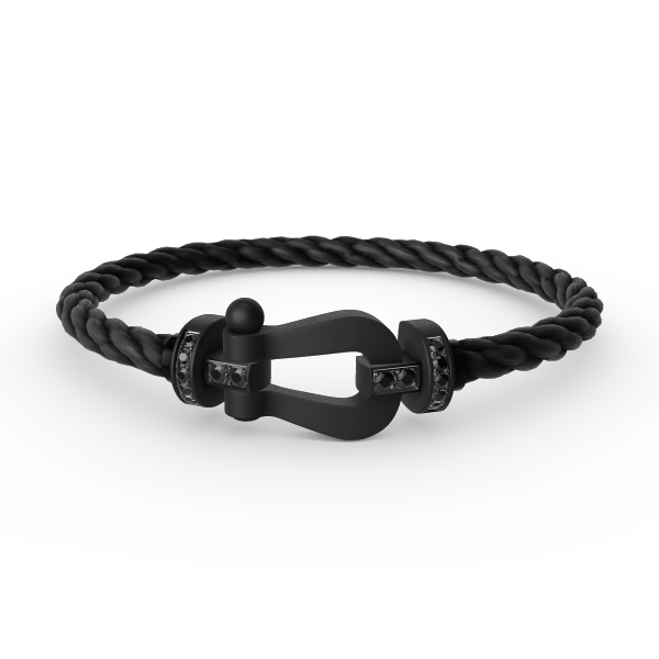 [AuraEcho Jewelry]FORCE LARGE SERIES HORSESHOE BLACK SAMURAI BRACELET
