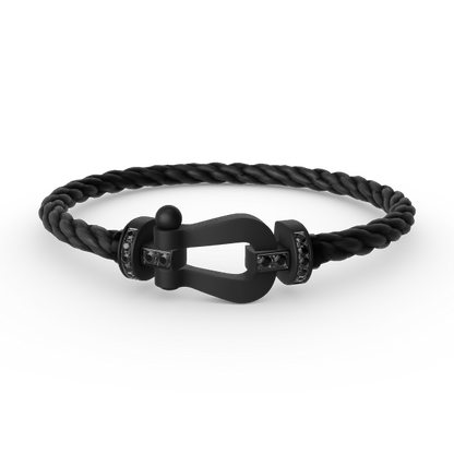[AuraEcho Jewelry]FORCE LARGE SERIES HORSESHOE BLACK SAMURAI BRACELET