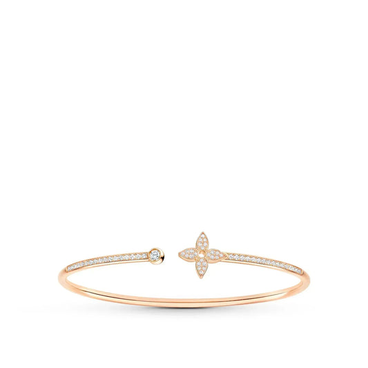 [AuraEcho Jewelry]IDYLLE PINK GOLD OPEN BRACELET DIAMOND PAVED