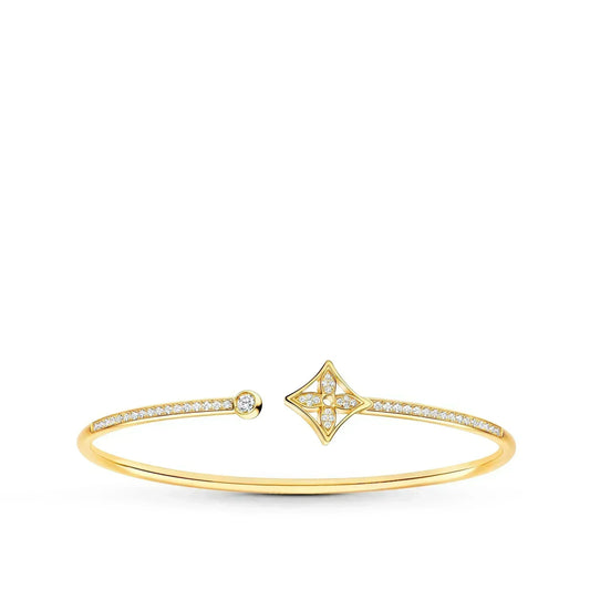 [AuraEcho Jewelry]IDYLLE GOLD OPEN BRACELET DIAMOND PAVED