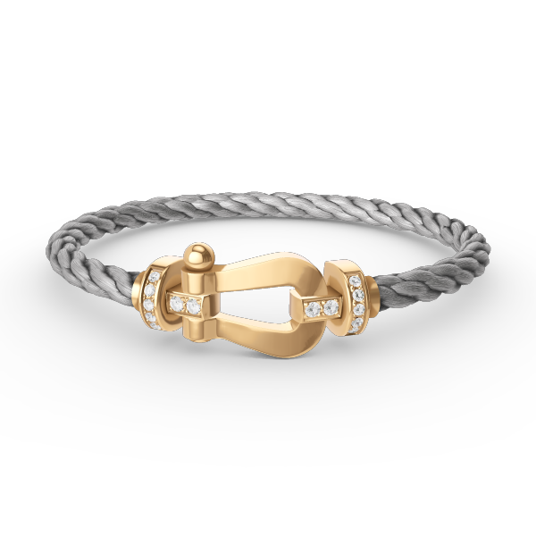 [AuraEcho Jewelry]FORCE LARGE HORSESHOE HALF DIAMOND BRACELET GOLD