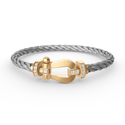 [AuraEcho Jewelry]FORCE LARGE HORSESHOE HALF DIAMOND BRACELET GOLD