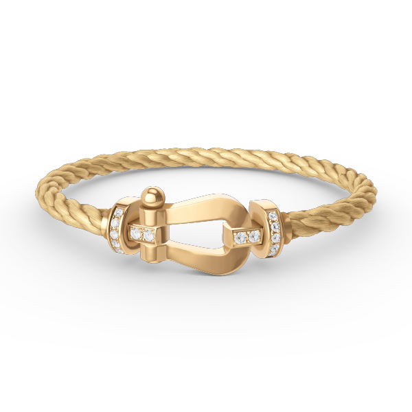 [AuraEcho Jewelry]FORCE LARGE HORSESHOE HALF DIAMOND BRACELET GOLD