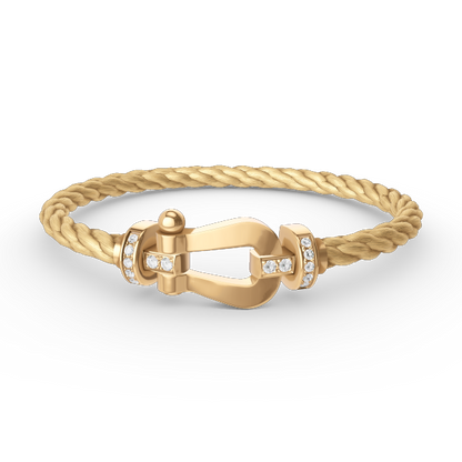[AuraEcho Jewelry]FORCE LARGE HORSESHOE HALF DIAMOND BRACELET GOLD