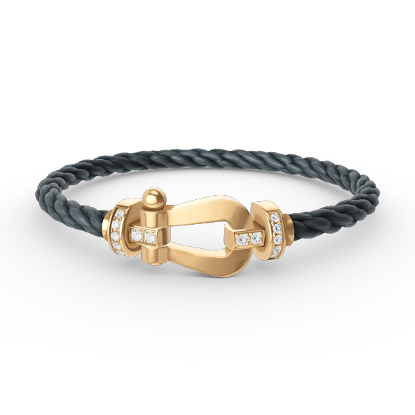 [AuraEcho Jewelry]FORCE LARGE HORSESHOE HALF DIAMOND BRACELET GOLD