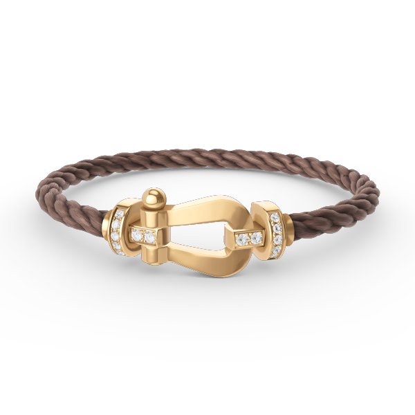 [AuraEcho Jewelry]FORCE LARGE HORSESHOE HALF DIAMOND BRACELET GOLD