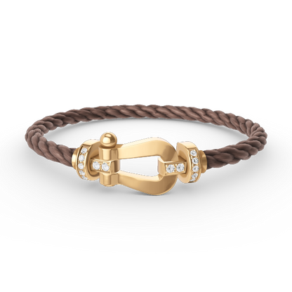 [AuraEcho Jewelry]FORCE LARGE HORSESHOE HALF DIAMOND BRACELET GOLD