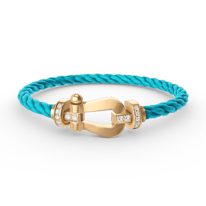 [AuraEcho Jewelry]FORCE LARGE HORSESHOE HALF DIAMOND BRACELET GOLD