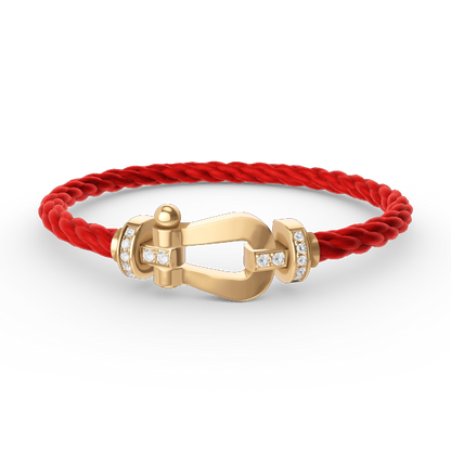 [AuraEcho Jewelry]FORCE LARGE HORSESHOE HALF DIAMOND BRACELET GOLD