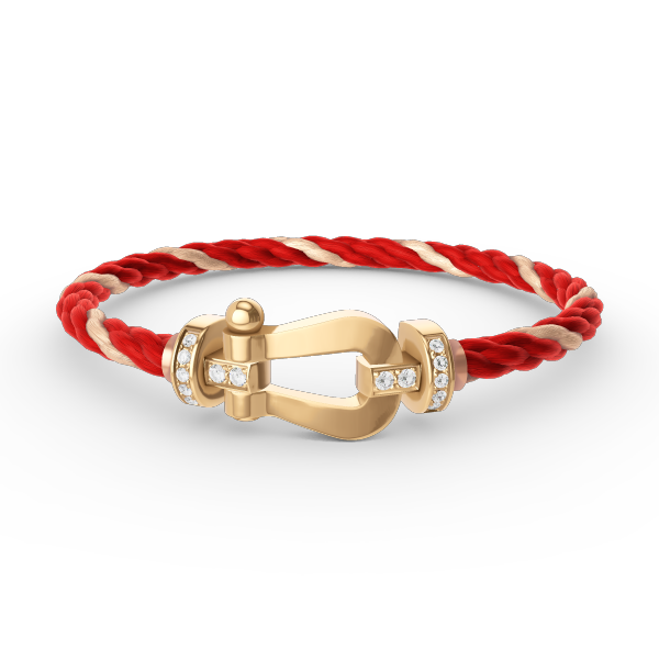 [AuraEcho Jewelry]FORCE LARGE HORSESHOE HALF DIAMOND BRACELET GOLD