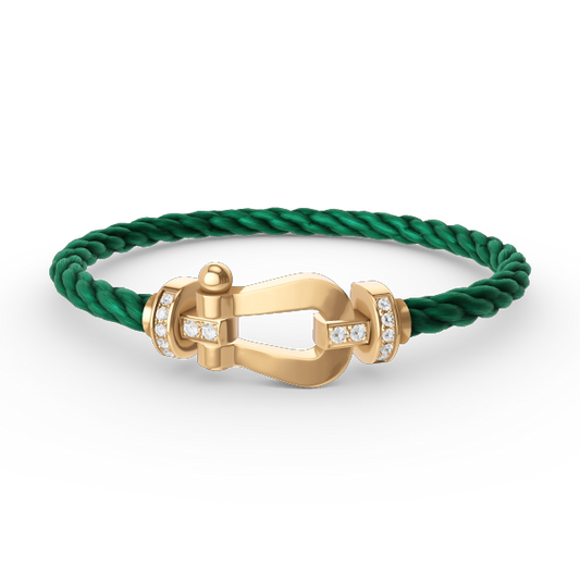 [AuraEcho Jewelry]FORCE LARGE HORSESHOE HALF DIAMOND BRACELET GOLD