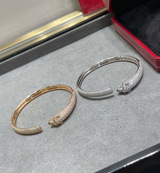 [AuraEcho Jewelry]PANTHERE FULL DIAMOND OPEN BRACELET
