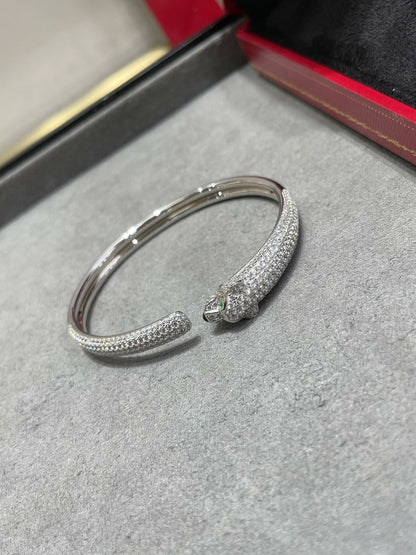 [AuraEcho Jewelry]PANTHERE FULL DIAMOND OPEN BRACELET