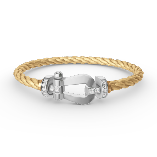 [AuraEcho Jewelry]FORCE LARGE HORSESHOE HALF DIAMOND BRACELET SILVER