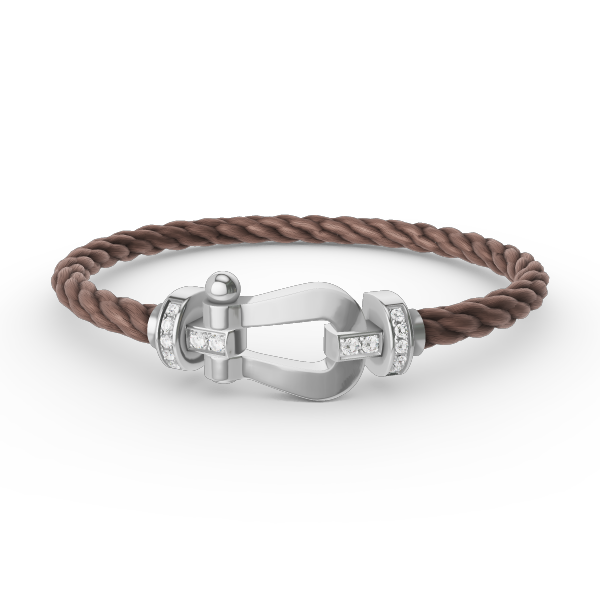 [AuraEcho Jewelry]FORCE LARGE HORSESHOE HALF DIAMOND BRACELET SILVER