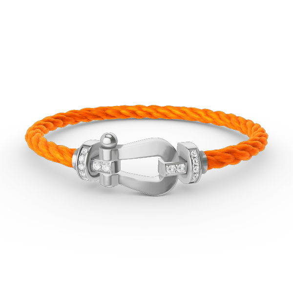 [AuraEcho Jewelry]FORCE LARGE HORSESHOE HALF DIAMOND BRACELET SILVER