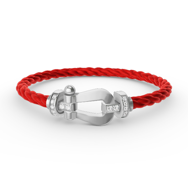 [AuraEcho Jewelry]FORCE LARGE HORSESHOE HALF DIAMOND BRACELET SILVER