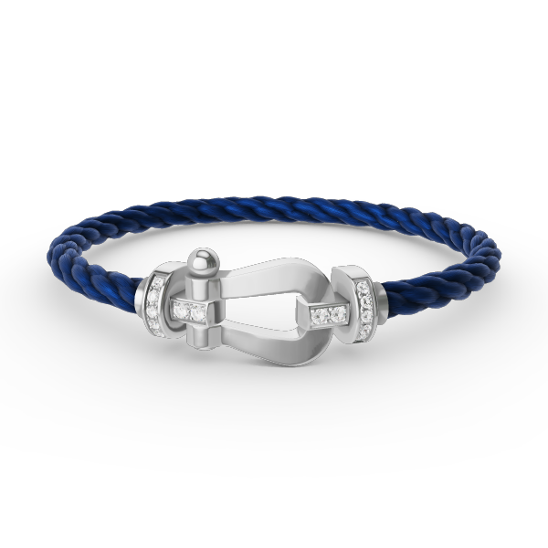 [AuraEcho Jewelry]FORCE LARGE HORSESHOE HALF DIAMOND BRACELET SILVER