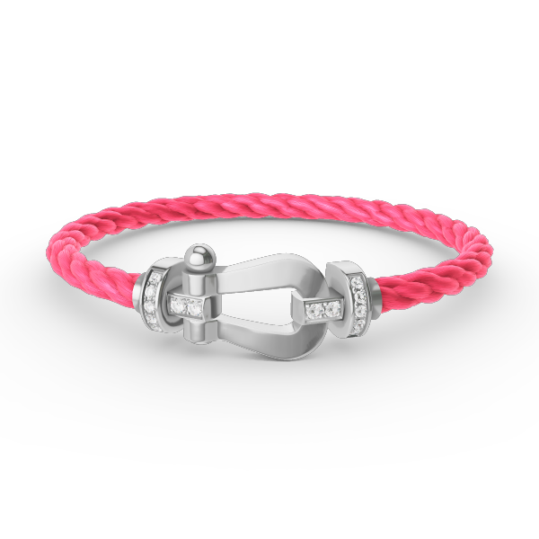 [AuraEcho Jewelry]FORCE LARGE HORSESHOE HALF DIAMOND BRACELET SILVER
