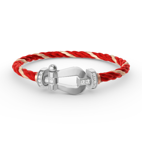 [AuraEcho Jewelry]FORCE LARGE HORSESHOE HALF DIAMOND BRACELET SILVER
