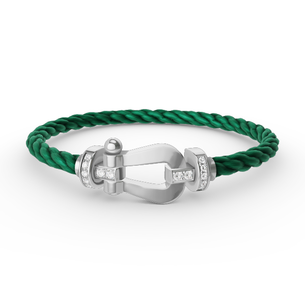 [AuraEcho Jewelry]FORCE LARGE HORSESHOE HALF DIAMOND BRACELET SILVER